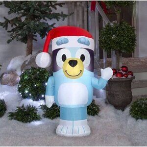 Bluey 3.5' Santa Hat Christmas Inflatable Light Up Decoration Indoor/Outdoor